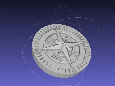 3D compass Medallion 3D model