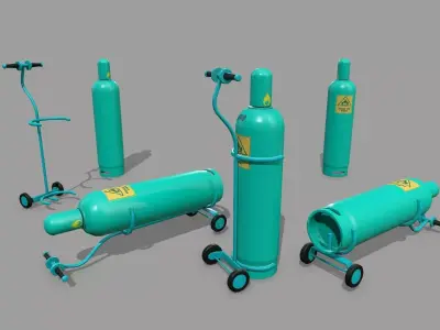 Propane Tank Low-poly 3D model 17
