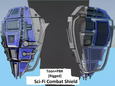 Sci-Fi Combat Shield Low-poly 3D model