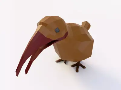 Kiwi bird 3d model  Low-poly 3D model