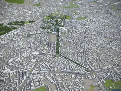 Bucharest - city and surroundings 3D model