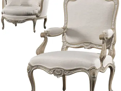 kosovart french sofa and armchair 3D model
