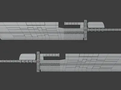 Big sword Low-poly 3D model