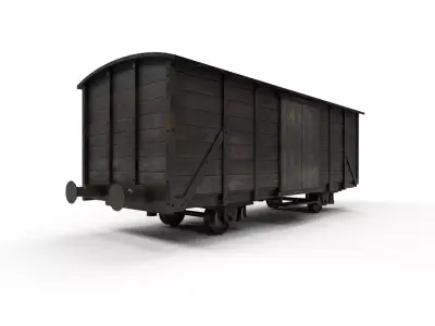 Old train wagon Low-poly 3D model