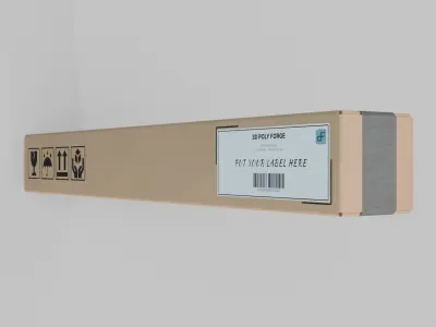 Tall Narrow Cardboard Box - Rigged and Fully Customizable Low-poly 3D model