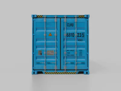 20ft Shipping Container - Customizable with Interior and Exterior 3D model