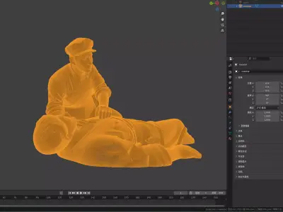 Military sculpture warrior  military battle war hero  soldier 3D print model shop