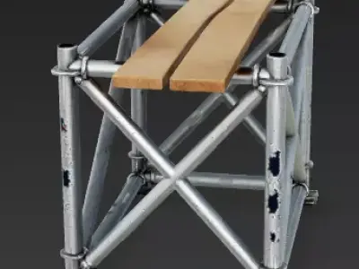 Modular Construction Scaffolding Platform 3D Model Low-poly 3D model