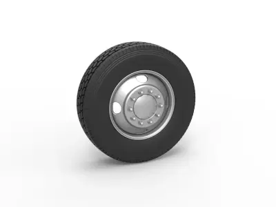 4 Hole front wheel of old school truck Scale 1 to 25 3D print model
