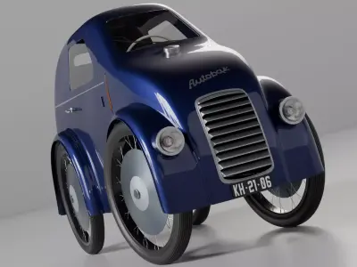 Autobak Legendary Polish Microcar from the 1940s Fully Rigged 3D model