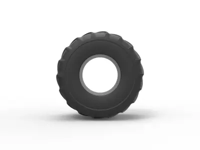 Monster Jam tire 25 Scale 1 to 25 3D print model