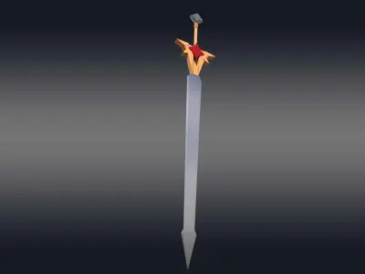 Low Poly Sword Free low-poly 3D model get