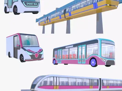 Futuristic vehicles collection 2023 3D Model Pack