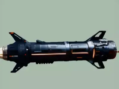 Futuristic Sci-Fi Missile 3D Model Space Rocket Weapon Low-poly 3D model