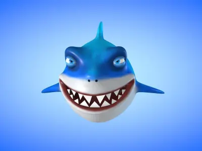 Shark cartoon 3D model buy