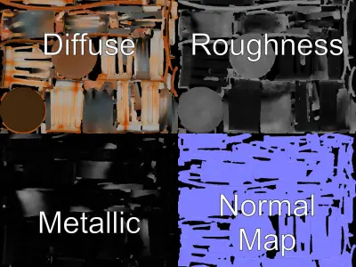 Metal Trash Can Model Pack for Game and Environment Design Low-poly 3D model