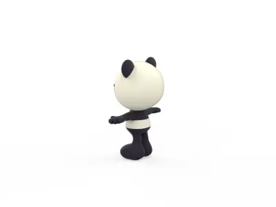 Character011 Panda Animal Low-poly 3D model