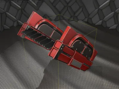 Sci-Fi Stairs - 22- Red Version Low-poly 3D model