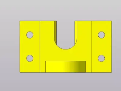 L-Shape Mounting Bracket with Clamp - Industrial Fixing Part 3D model