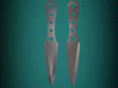 Throwing Knife Low-poly 3D model Free low-poly 3D model