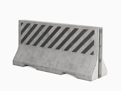 Large Concrete Barrier 01 Low-poly 3D model