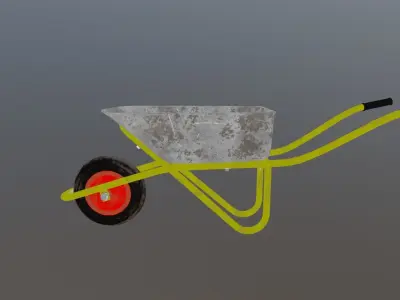 Wheelbarrow  trolley Low-poly 3D model