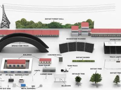 Race Track Construction Kit 2 3D model