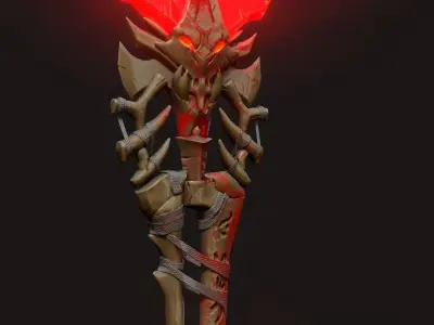 PBR Skull Axe Game Ready 3D model Low-poly 3D model Low-poly 3D model