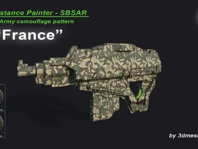 France - Army Camouflage Pattern - SBSAR Material 3D model