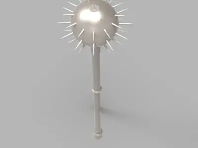 Morningstar metal pole with spikes 3D model
