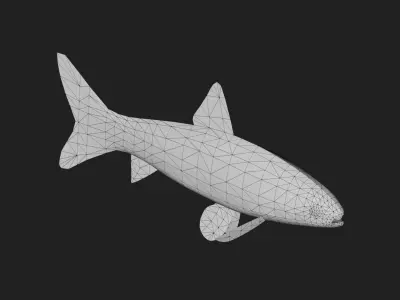 Carp fish Low-poly 3D model