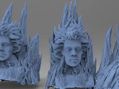 Fallen Angel cliffs 3 versions 3D model
