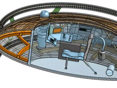 UFO with internal structures Free 3D model