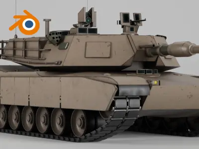 US Army M1A2 Abrams tank 3D model