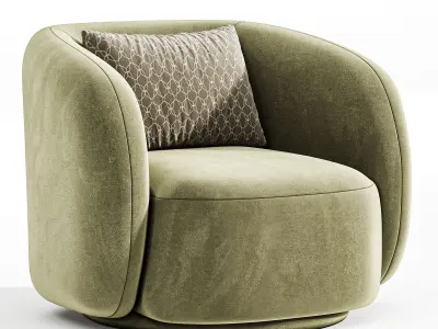 Poole Swivel Lounge Chair 3D model