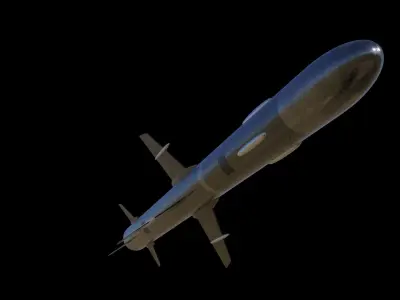Missile 3D model flying in sky Low-poly 3D model purchase