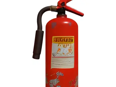 Weathered Fire Extinguisher PBR Game Asset Low-poly 3D model