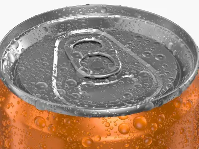 Sleek Soda Can With Droplets 330ml 3D model