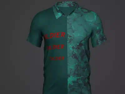 Military Soldier Clothing T-shirt Low-poly 3D model 17