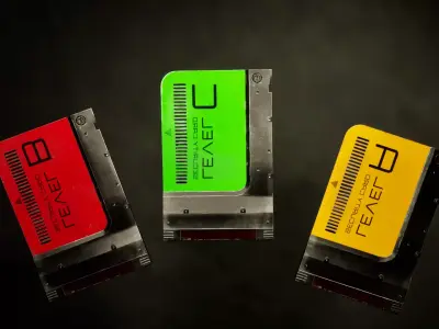 Electronic Access Cards  Secure Keycard Set Low-poly 3D model
