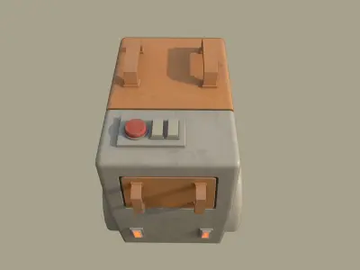 Simple Cleaner Robot Low-poly 3D model
