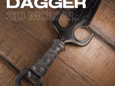 Game Ready Tactical Dagger   Low-poly 3D model