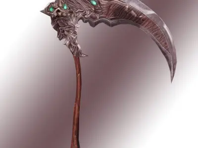 Fantasy Scythe Reaper Weapon Low-poly 3D model