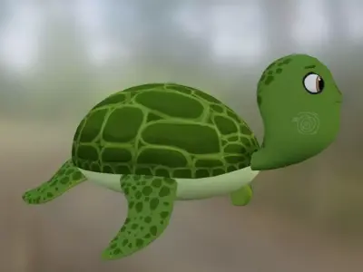 a cute Turtle  Low-poly 3D model