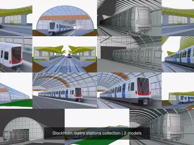 Stockholm metro stations collection 3D Model Pack purchase