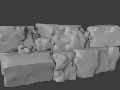 realistic rock mantle  Low-poly 3D model