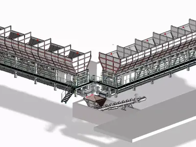 Concrete batching plant hopper feeders 200Ton-Hour 3D model