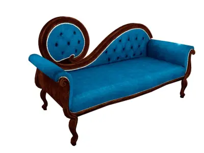 Sofa lowpoly gameplay ready art nouveau Low-poly 3D model