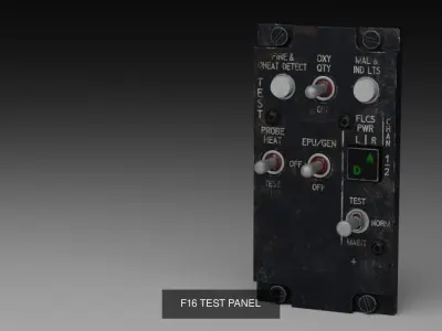 F16 Left Side Console Collection 3D Model Pack