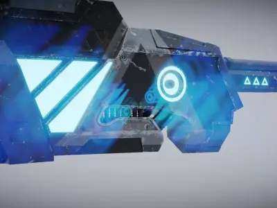 Sci-fi Rifle Low-poly 3D model get